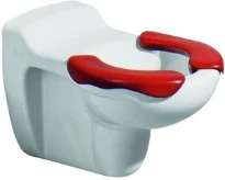 Geberit Bambini cuvette suspendue enfant - blanc - 1/2 siège rouge - L330xP535 mm