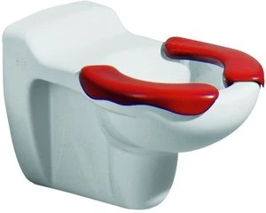 Geberit Bambini cuvette suspendue enfant - blanc - 1/2 siège rouge - L330xP535 mm