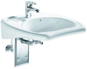 Geberit Vitalis lavabo pour les personnes handicapées 550 x 550 mm - blanc - sans trou de robinet - avec trop-plein