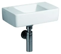 Geberit Renova Nr1 Plan lave-mains 400 x 250 x 150 mm - blanc - porcelaine - sans trou de robinet - sans trop-plein