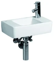 Geberit Renova Nr1 Plan lave-mains 400 x 250 mm - blanc - avec trou de robinet - sans trop-plein