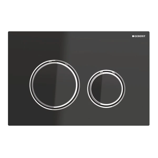 PLAQUE DE COMMANDE TOILETTE GEBERIT SIGMA 21 24,6 - 1,4 o 16,4 ! cm noir verre pour rinçage à 2 volumes