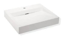 Hewi lavabo 600 x 500 x 120 mm - blanc alpin - minéral - avec trou de robinet - sans trop-plein