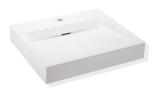 Hewi lavabo 600 x 500 x 120 mm - blanc alpin - minéral - avec trou de robinet - sans trop-plein