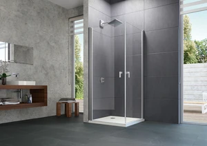 PORTE DE DOUCHE PIVOTANTE HUPPE DESIGN P 80 - 200 ! CM gris argent mat verre de securite intima regl.78,5-80 cm, pour niche