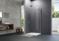 CLOISON LATERALE HUPPE DESIGN P 90 - 200 ! CM gris argent mat verre de securite intima regl.88,5-90cm
