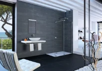 Huppe Xtensa Pure paroi de douche 140 - 200  cm brillant alu verre de securite transparent porte coulissante 422/602