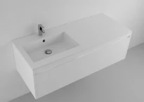 Procasa Quadra table vasque marbre de synthèse avec 1 vasque gauche 1200 x 500 mm - blanc mat