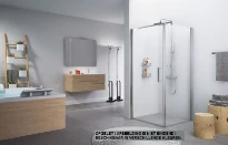 CLOISON LATERALE NOVELLINI GIADA 75 - 195 ! blanc transparent réglable 75/78