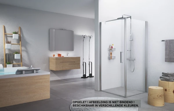 PORTE DE DOUCHE PIVOTANTE NOVELLINI GIADA 87 - 195 ! chromé mat band satin