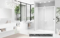 PORTE DE DOUCHE COULISSANTE NOVELLINI OPERA 100 - 200 ! blanc mat transparent droite - réglable 100/103
