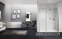 PORTE DE DOUCHE PIVOTANTE NOVELLINI YOUNG 2.0 97 - 200 ! chromé mat transparent réglable 97/101