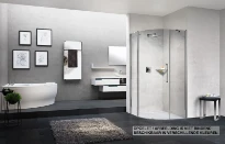 PORTE DE DOUCHE QUART DE ROND NOVELLINI YOUNG 2.0 87,5 - 200 ! chromé mat transparent