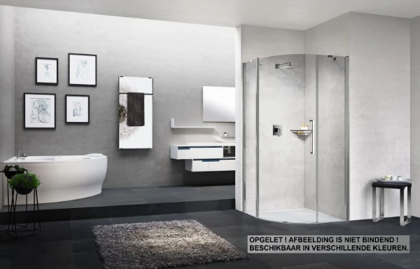 PORTE DE DOUCHE QUART DE ROND NOVELLINI YOUNG 2.0 87,5 - 200 ! chromé mat transparent