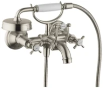 Axor Montreux mélangeur bain nickel brossé avec douche à main, flexible et inverseur