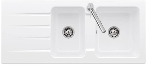 EVIER A ENCASTRER VILLEROY & BOCH ARCHITECTURA 1160 - 510 o 220 ! mm blanc alpine ceramicplus incl. vidage manuel, egouttoir reversible