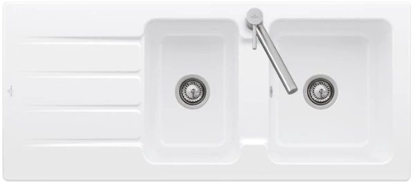 EVIER A ENCASTRER VILLEROY & BOCH ARCHITECTURA 1160 - 510 o 220 ! mm blanc alpine ceramicplus incl. vidage manuel, egouttoir reversible