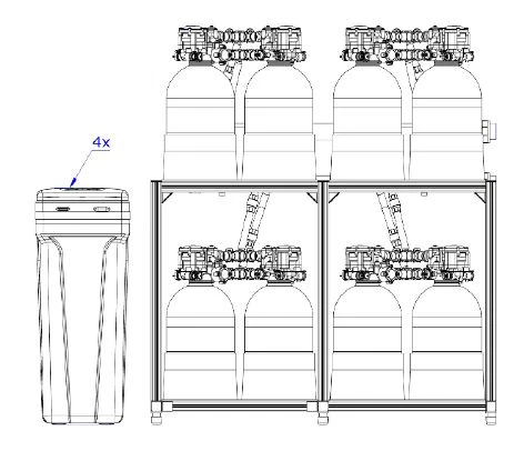 Delta Magnus 8 duplex adoucisseur d'eau avec bac à sel 130 l