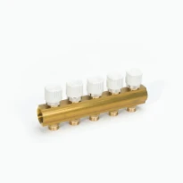Begetube laiton collecteur avec robinets thermostatiques sans trou de purge 4/4 - 2 x M24