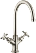 MELANGEUR DE LAVABO DUO-COMMANDE AXOR MONTREUX nickel brossé avec vidage 5/4