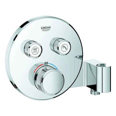 Grohe Grohtherm SmartControl Smartcontrol Set de finition rond chromé 2 sorties - support douchette intégré