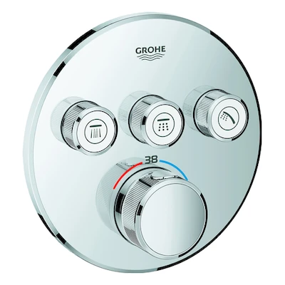 Grohe Grohtherm SmartControl afwerkset rond voor inbouwelement 3 functies -  chroom