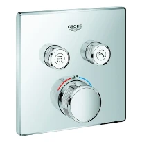 Grohe Grohtherm Smartcontrol set de finition chromé carré 2 sorties