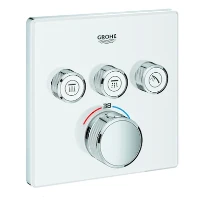 Grohe Grohtherm Smartcontrol Set de finition carré moon white 3 sorties