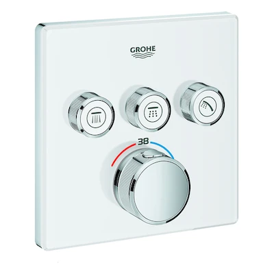 Grohe Grohtherm Smartcontrol Set de finition carré moon white 3 sorties