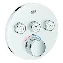 Grohe Grohtherm Smartcontrol Set de finition rond moon white 3 sorties