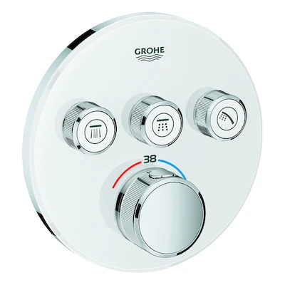 Grohe Grohtherm Smartcontrol Set de finition rond moon white 3 sorties