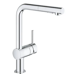 Grohe Minta eengreepskeukenmengkraan - chroom - L-uitloop - uittrekbare sproeier