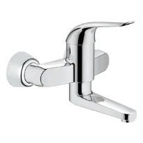 MELANGEUR DE LAVABO MONO-COMMANDE GROHE EUROECO 1/2 chromé montage mural saillie 197mm, mobile