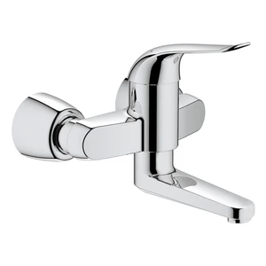 Grohe Euroeco Special Relaunch mitigeur lavabo 1/2 sailli 214mm chromé montage mural - économie d'eau - poignée longue