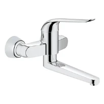MELANGEUR DE LAVABO GROHE EUROECO 1/2 chromé saillie 257 mm montage mural - eco