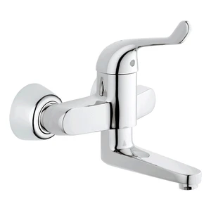 MELANGEUR DE LAVABO GROHE HOSPITA EUROECO 1/2 chromé montage mural-bec orientable - saillie 197 mm