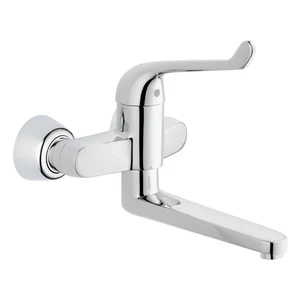 MELANGEUR DE LAVABO GROHE EUROECO SECURIT 1/2 chromé montage mural eco joy - bec orientable - saillie 257 mm