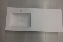 Procasa Solid table-vasque en surface solid avec 1 vasque gauche 1200 x 500 x 20 mm - blanc mat - avec trou de robinet