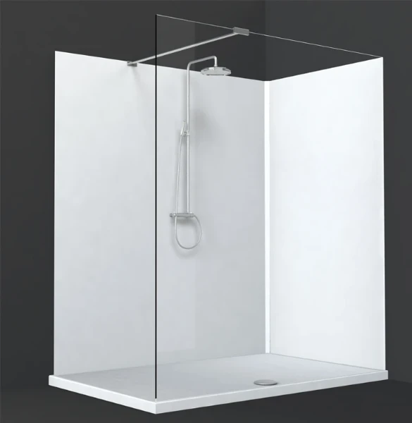Dzignstone Base Line High wandpaneel in solid surface 1500 x 2500 x 9 mm - wit