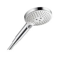 Hansgrohe Raindance Select S douchette blanc/chromé quickclean, 3 jets, avec bouton Select