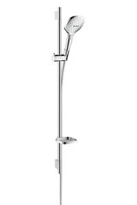 Hansgrohe Select E 120 90CM ! set de douche chromé Unica'sPuro EcoSmart 3jet a/barre de douche, porte savon et flex 160cm