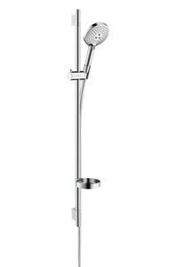 Hansgrohe Select S 120 90CM ! set de douche chrome Unica'sPuro EcoSmart 3jet a/barre de douche, porte savon et flex 160cm