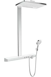 Hansgrohe Rainmaker Select 460 colonne de douche 2 jets Showerpipe chromé douche de tête 2 jets, douchette 3 jets, flexible 160cm