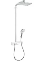 Hansgrohe Raindance Select E colonne de douche E360 avec thermostat blanc/chromé douche de tête 1jet, douchette 3 jets, flexible 160CM