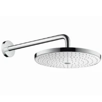 Hansgrohe Select S 300 douche de tête de pluie montage mural blanc/chromé avec bras de douche 39cm-rond-2 jets