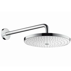 Hansgrohe Select S 300 douche de tête de pluie montage mural blanc/chromé avec bras de douche 39cm-rond-2 jets
