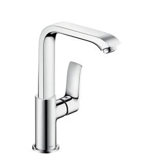 Hansgrohe Metris E² mitigeur lavabo bec pivotant chromé avec vidage, bec rehaussé