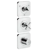 SET DE FINITION AXOR CITTERIO E chromé module thermostatique encastré 3 systèmes - rosace