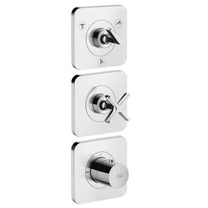 AFWERKSET AXOR CITTERIO E chroom thermostaatmodule voor 3 systemen - rozetten