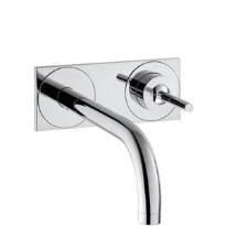 SET DE FINITION AXOR UNO chromé mural encastrú avec bec  22,5 cm,plaque d?corative